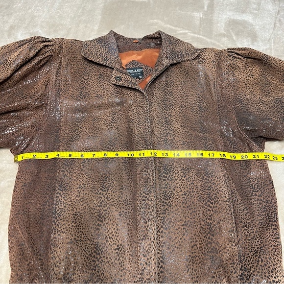 Pelle Print Leather Leopard Bomber Jacket Coat Brown Vintage Size Small - Picture 12 of 16